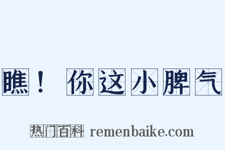 瞧！你这小脾气是什么意思的图片